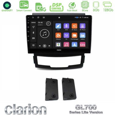 Clarion GL700 Lite Series 8Core Android11 6+128GB Ssangyong Korando 2010-2014 Navigation Multimedia Tablet 9" Με Carplay & Andro