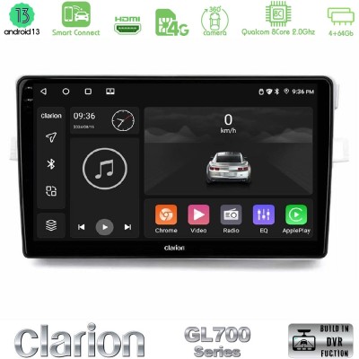 Clarion GL700 Series 8Core Android13 4+64GB Toyota Verso 2009-2018 Navigation Multimedia Tablet 9" Με Carplay & Android Auto