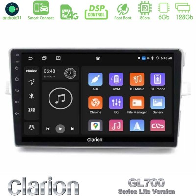 Clarion GL700 Lite Series 8Core Android11 6+128GB Toyota Verso 2009-2018 Navigation Multimedia Tablet 9" Με Carplay & Android Au