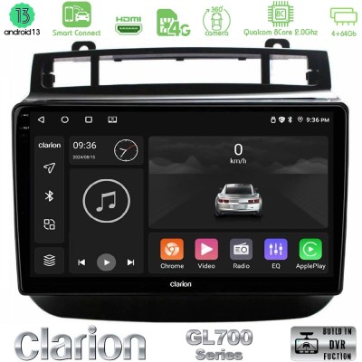 Clarion GL700 Series 8Core Android13 4+64GB VW Touareg 2011-2018 Navigation Multimedia Tablet 9" Με Carplay & Android Auto