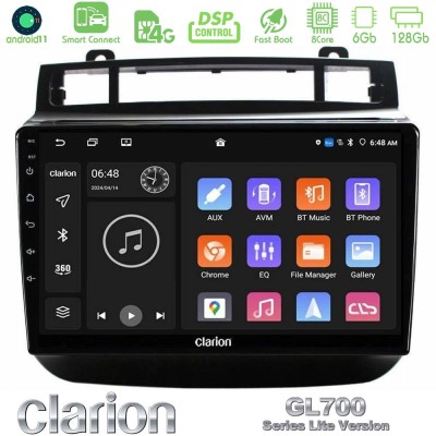 Clarion GL700 Lite Series 8Core Android11 6+128GB VW Touareg 2011-2018 Navigation Multimedia Tablet 9" Με Carplay & Android Auto