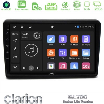 Clarion GL700 Lite Series 8Core Android11 6+128GB Citroen C5 2008-2019 Navigation Multimedia Tablet 10" Με Carplay & Android Aut