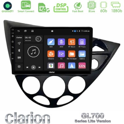 Clarion GL700 Lite Series 8Core Android11 6+128GB Ford Focus 1999-2004 (RHD) Navigation Multimedia Tablet 9" Με Carplay & Androi