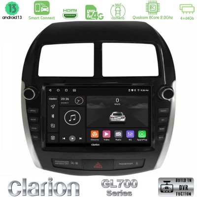 Clarion GL700 Series 8Core Android13 4+64GB Mitsubishi ASX 2013-2018 Navigation Multimedia Tablet 9" Με Carplay & Android Auto (