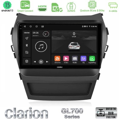 Clarion GL700 Series 8Core Android13 4+64GB Hyundai iX45 2012-2017 Navigation Multimedia Tablet 9" Με Carplay & Android Auto