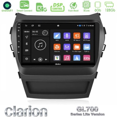 Clarion GL700 Lite Series 8Core Android11 6+128GB Hyundai iX45 2012-2017 Navigation Multimedia Tablet 9" Με Carplay & Android Au