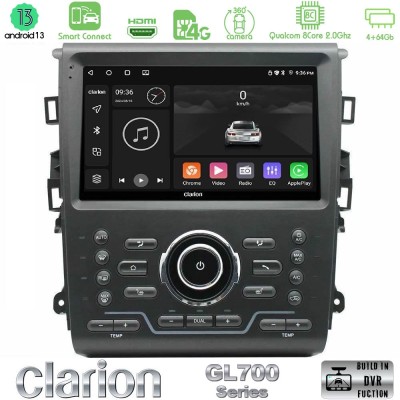 Clarion GL700 Series 8Core Android13 4+64GB Ford Mondeo 2014-2021 Navigation Multimedia Tablet 9" Με Carplay & Android Auto