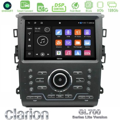 Clarion GL700 Lite Series 8Core Android11 6+128GB Ford Mondeo 2014-2021 Navigation Multimedia Tablet 9" Με Carplay & Android Aut