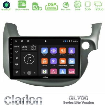 Clarion GL700 Lite Series 8Core Android11 6+128GB Honda Jazz (Fit) 2009-2013 RHD Navigation Multimedia Tablet 10" Με Carplay & A