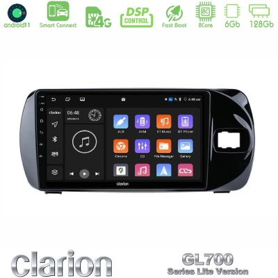 Clarion GL700 Lite Series 8Core Android11 6+128GB Toyota Yaris (Vitz) 2015-2020 RHD Navigation Multimedia Tablet 9" Με Carplay &