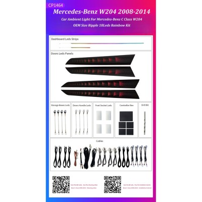 Ατμοσφαιρικός Φωτισμός Mercedes Benz C Class (W204) 2008-2014 OEM Ambient Light Kit 1:1