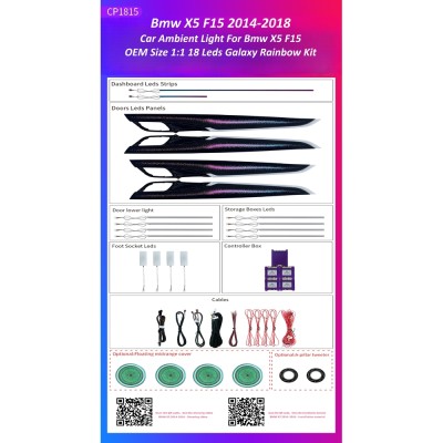 Ατμοσφαιρικός Φωτισμός Bmw X5 F15 2014-2018 Ambient Light Kit OEM 1:1