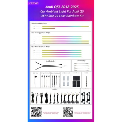 Ατμοσφαιρικός Φωτισμός Audi Q5 2018-2025 OEM Ambient Light Kit