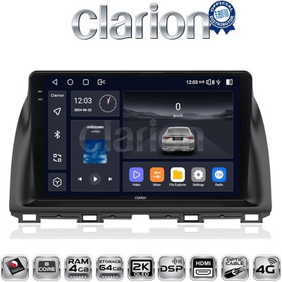 CLARION GL74438 Οθόνη OEM Multimedia Αυτοκινήτου για MAZDA CX5 20132017 (CarPlay/AndroidAuto/BT/GPS/WIFI/GPRS)