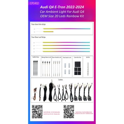 Ατμοσφαιρικός Φωτισμός Audi Q4 E-Tron 2022-2024 OEM Ambient Light Kit