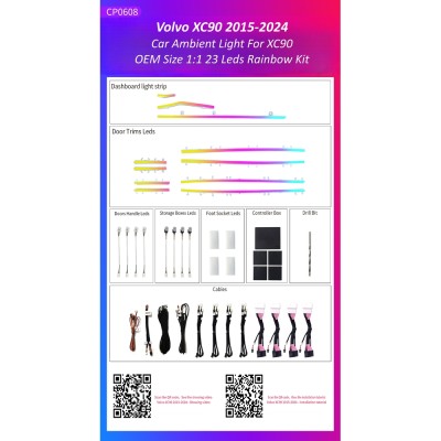 Ατμοσφαιρικός Φωτισμός Volvo XC90 2015-2024 OEM Ambient Light Kit 1:1