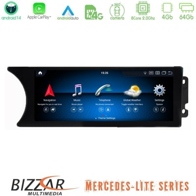 Bizzar Lite Series Mercedes C Class Facelift (W204) NTG4.5 Android14 (4+64GB) Navigation Multimedia 8.8" (Oem Style)