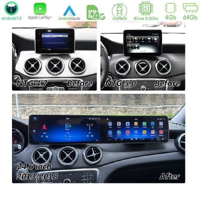 Bizzar Lite Series Dual Screen Mercedes CLA/GLA Class NTG5 Android14 8Core (4+64GB) Navigation Multimedia 24,6"