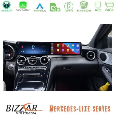 Bizzar Lite Series Dual Screen Mercedes C/GLC Class (W205/X253) NTG5 Android14 8Core (4+64GB) Navigation Multimedia 24,6"