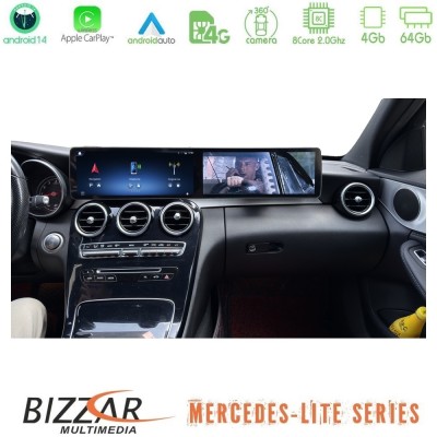 Bizzar Lite Series Dual Screen Mercedes C/GLC Class (W205/X253) NTG5 Android14 8Core (4+64GB) Navigation Multimedia 24,6"