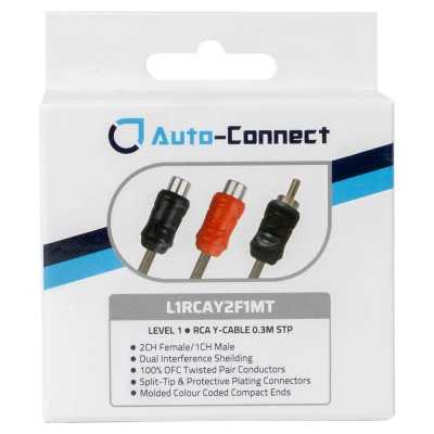 Autoconnect L1RCAY2F1MT 2 Female 1 Male Twisted RCA Splitters 0.3m ζεύγος