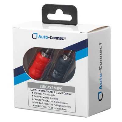 Autoconnect L1RCAY2M1FC 2 Male 1 Female Coaxial RCA Splitters 0.3m ζεύγος