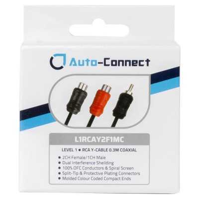 Autoconnect L1RCAY2F1MC 2 Female 1 Male Coaxial RCA Splitters 0.3m ζεύγος
