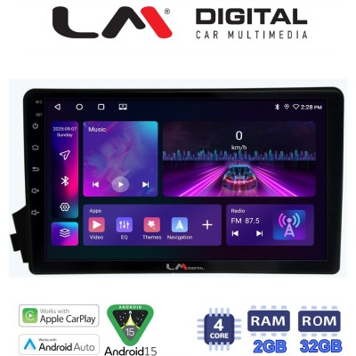 LM Digital - LM ZA4015 GPS Οθόνη OEM Multimedia Αυτοκινήτου για Ssangyong Actyon - Kyron 20062015 (CarPlay/AndroidAuto/BT/GPS/WI
