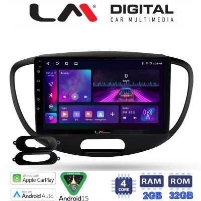 LM Digital - LM ZA4455 GPS Οθόνη OEM Multimedia Αυτοκινήτου για HYUNDAI i10 20082013 (CarPlay/AndroidAuto/BT/GPS/WIFI/GPRS)