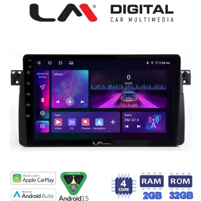 LM Digital - LM ZA4052 GPS Οθόνη OEM Multimedia Αυτοκινήτου για BMW Σειρά 3 (E46) 19982005 (CarPlay/AndroidAuto/BT/GPS/WIFI/GPRS