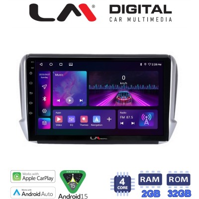 LM Digital - LM ZA4374 GPS Οθόνη OEM Multimedia Αυτοκινήτου για PEUGEOT 208-2008 2012 (CarPlay/AndroidAuto/BT/GPS/WIFI/GPRS)