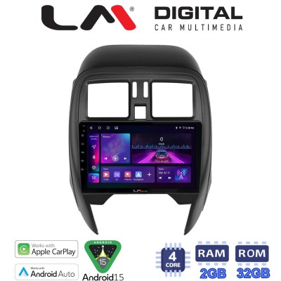 LM Digital - LM ZA4460 GPS Οθόνη OEM Multimedia Αυτοκινήτου για Nissan Micra K13 2010 2016 (CarPlay/AndroidAuto/BT/GPS/WIFI/GPR