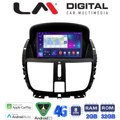 LM Digital - LM E8207 GPS Οθόνη OEM Multimedia Αυτοκινήτου για Peugeot 207 2007 2013 (CarPlay/AndroidAuto/BT/GPS/WIFI/GPRS)