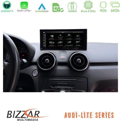 Bizzar Lite Series Audi A1 (8X) 2010-2018 Android14 8Core (4+64GB) Navigation Multimedia 10.25" Bizzar Lite Series Audi A1 (8X) 2010-2018 Android14 8Core (4+64GB) Navigation Multimedia 10.25"