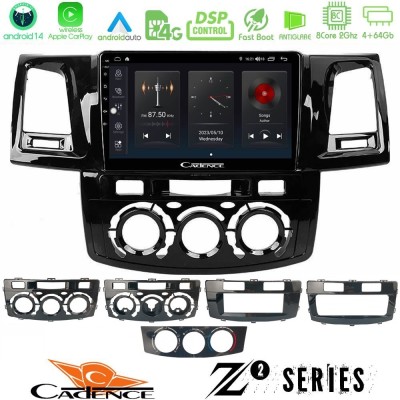 Cadence Z2 Series 8Core Android14 4+64GB Toyota Hilux 2007-2016 Navigation Multimedia Tablet 9" Με Carplay & Android Auto