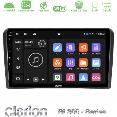 Clarion GL300 Series 4Core Android ClarionOS 2+32GB Audi A3 8P Navigation Multimedia Tablet 9" Με Carplay & Android Auto