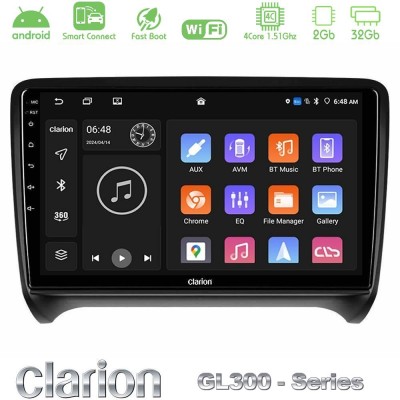 Clarion GL300 Series 4Core Android ClarionOS 2+32GB Audi TT B7 Navigation Multimedia Tablet 9" Με Carplay & Android Auto