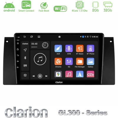 Clarion GL300 Series 4Core Android ClarionOS 2+32GB BMW 5 Series (E39) / X5 (E53) Navigation Multimedia Tablet 9" Με Carplay & A