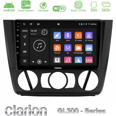 Clarion GL300 Series 4Core Android ClarionOS 2+32GB BMW 1Series E81/E82/E87/E88 (MANUAL A/C) Navigation Multimedia Tablet 9" Με 