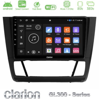 Clarion GL300 Series 4Core Android ClarionOS 2+32GB BMW 1Series E81/E82/E87/E88 (AUTO A/C) Navigation Multimedia Tablet 9" Με Ca