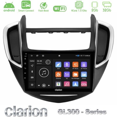 Clarion GL300 Series 4Core Android ClarionOS 2+32GB Chevrolet Trax 2013-2020 Navigation Multimedia Tablet 9" Με Carplay & Androi