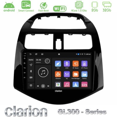 Clarion GL300 Series 4Core Android ClarionOS 2+32GB Chevrolet Spark 2009-2015 Navigation Multimedia Tablet 9" Με Carplay & Andro