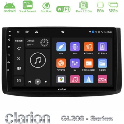 Clarion GL300 Series 4Core Android ClarionOS 2+32GB Chevrolet Aveo 2006-2010 Navigation Multimedia Tablet 9" Με Carplay & Androi