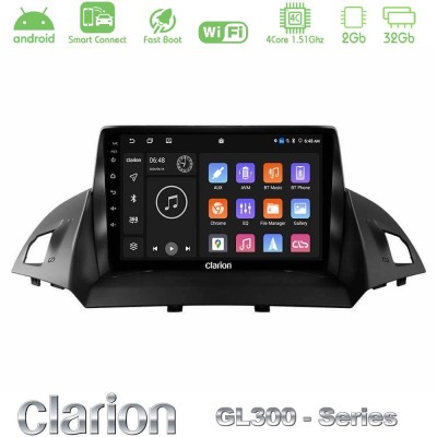 Clarion GL300 Series 4Core Android ClarionOS 2+32GB Ford C-Max/Kuga Navigation Multimedia Tablet 9" Με Carplay & Android Auto