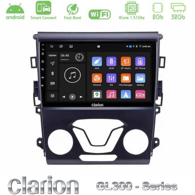 Clarion GL300 Series 4Core Android ClarionOS 2+32GB Ford Mondeo 2014-2017 Navigation Multimedia Tablet 9" Με Carplay & Android A