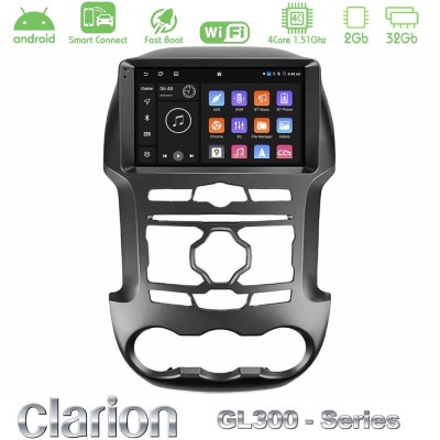 Clarion GL300 Series 4Core Android ClarionOS 2+32GB Ford Ranger 2012-2016 Navigation Multimedia Tablet 9" Με Carplay & Android A
