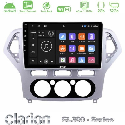 Clarion GL300 Series 4Core Android ClarionOS 2+32GB Ford Mondeo 2007-2010 Manual A/C Navigation Multimedia Tablet 10" Με Carplay
