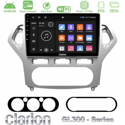 Clarion GL300 Series 4Core Android ClarionOS 2+32GB Ford Mondeo 2007-2010 AUTO A/C Navigation Multimedia Tablet 10" Με Carplay &