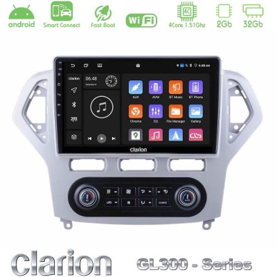 Clarion GL300 Series 4Core Android ClarionOS 2+32GB Ford Mondeo 2007-2011 (Auto A/C) Navigation Multimedia Tablet 10" Με Carplay