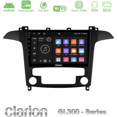 Clarion GL300 Series 4Core Android ClarionOS 2+32GB Ford S-Max 2006-2012 Navigation Multimedia Tablet 9" Με Carplay & Android Au